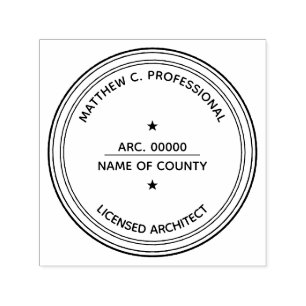 Gelicentieerde Architect LLC stempel met ster PERS