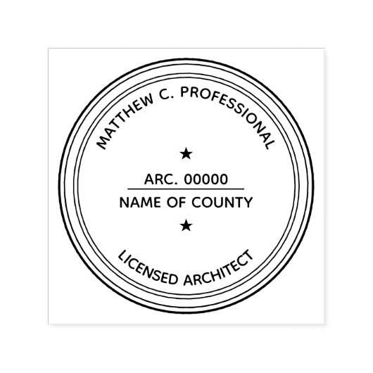 Gelicentieerde Architect LLC stempel met ster PERS (Design)