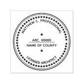 Gelicentieerde Architect LLC stempel met ster rond (Design)