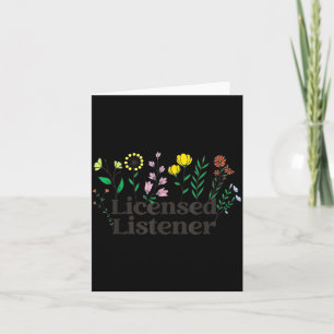 Gelicentieerde luisteraar retro boho bloem counsel kaart