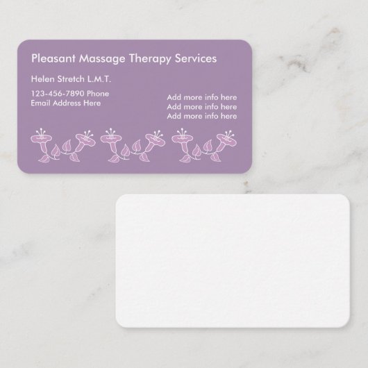 Gelicentieerde massagetherapeut visitekaartje (Voorkant / Achterkant)