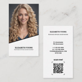 Gelicentieerde Social Worker Custom Foto en QR Visitekaartje