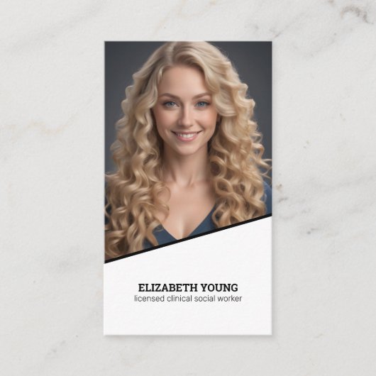 Gelicentieerde Social Worker Custom Foto en QR Visitekaartje (Voorkant)