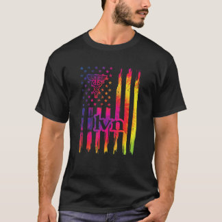 Gelicentieerde Verpleegkundige Us Vlag Lvn Verplee T-shirt