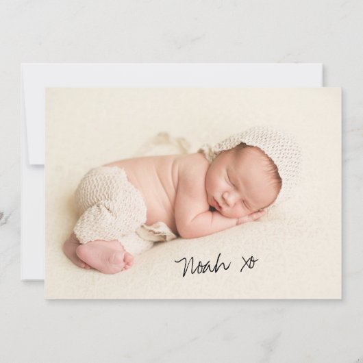 Geliefd 4 Foto Boho Pampas Gras Geboorte Aankondiging (Achterkant)