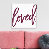 GELIEFD. Bourgogne Modern Script Type Typografie Canvas Afdruk (Insitu (Woonkamer))