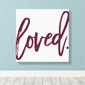 GELIEFD. Bourgogne Modern Script Type Typografie Canvas Afdruk (Insitu (Houten vloer))