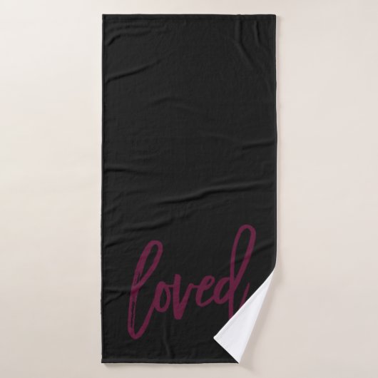 Geliefd. Bourgondië Modern Trendy Script Typografi Bad Handdoek (Badhanddoek)