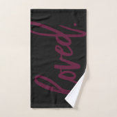 Geliefd. Bourgondië Modern Trendy Script Typografi Bad Handdoek (Handdoek)