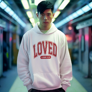 GELIEFD DOOR CHRIST Valentijn Schrift Mannen Hoodie