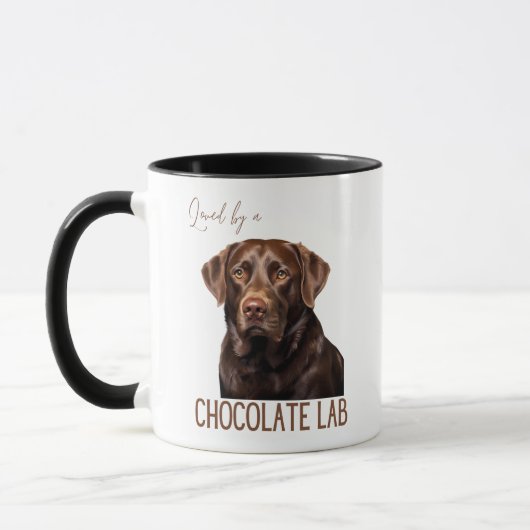 Geliefd Door Een Chocolade Lab Labrador Hond Moede Mok (Links)