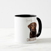 Geliefd Door Een Chocolade Lab Labrador Hond Moede Mok (Voorkant rechts)