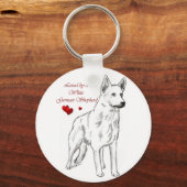 Geliefd door een witte Duitse herder Sleutelhanger (Voorkant)