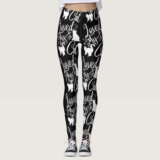 Geliefd door mijn kat in het wit leggings (Voorkant)