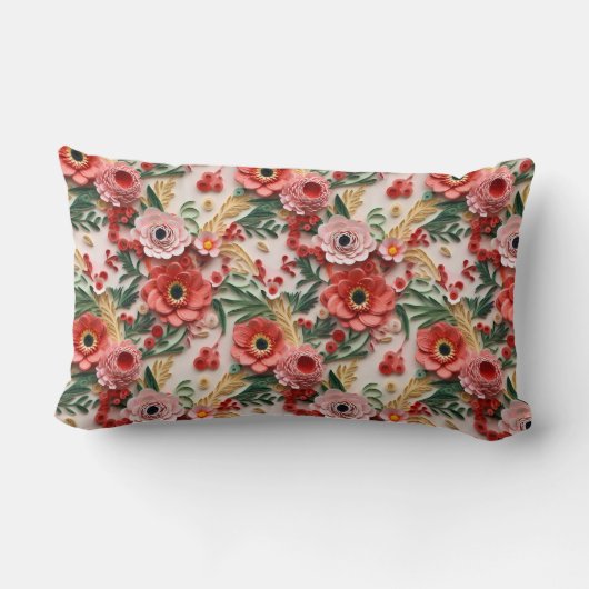 Geliefd door.. Personaliseerbare Floral 3D papier  Kussen (Achterkant)