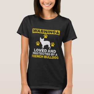 Geliefd en beschermd Bulldog liefhebber hond eigen T-shirt