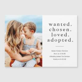 Geliefd Geadopteerd Minimaal Foto Adoptieaankondig Magnetische Uitnodiging