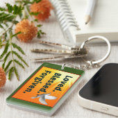 Geliefd. Gezegend. Vergeven. Acryl Sleutelhanger (Voorkant Rechts)