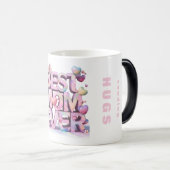 *~* Geliefd Hugs Moederdag Harten Bloemen 3-d AP72 Magische Mok (Voorkant rechts)