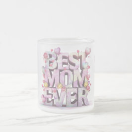 *~* Geliefd Hugs Moederdag Harten Bloemen 3-d AP72 Matglas Koffiemok