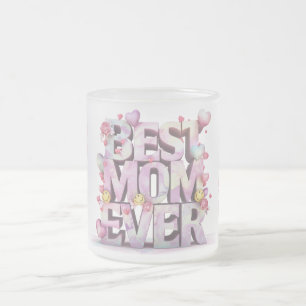 *~* Geliefd Hugs Moederdag Harten Bloemen 3-d AP72 Matglas Koffiemok