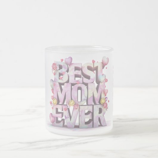 *~* Geliefd Hugs Moederdag Harten Bloemen 3-d AP72 Matglas Koffiemok (Center)