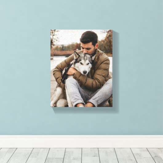 Geliefd huisdier en eigenaar canvas afdruk (Insitu (Houten vloer))