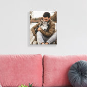 Geliefd huisdier en eigenaar canvas afdruk (Insitu (Woonkamer))