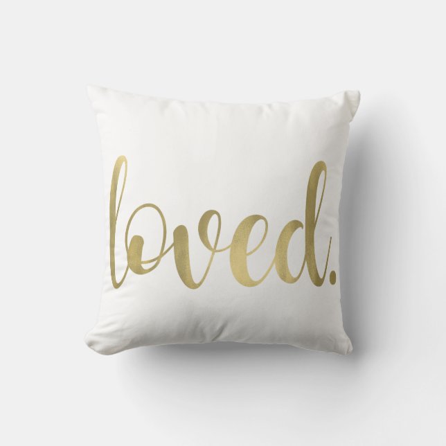 Geliefd. Moderne trendy script typografie type gou Kussen (Voorkant)