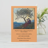 Geliefd paar dat gelukkig zoent Uitnodiging (Staand voorkant)