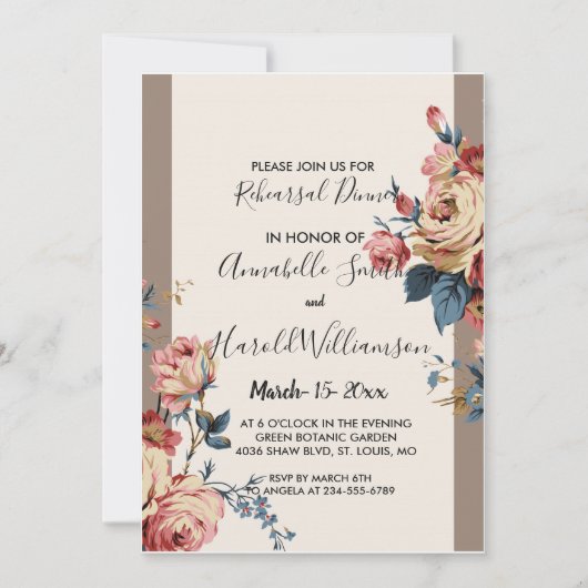 Geliefd repetitie diner kaart (Voorkant)