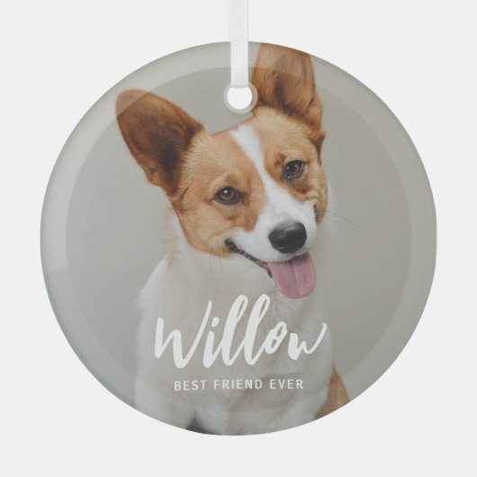 Geliefde bijschrift Gepersonaliseerde foto Ornamen Glas Ornament (Voorkant)