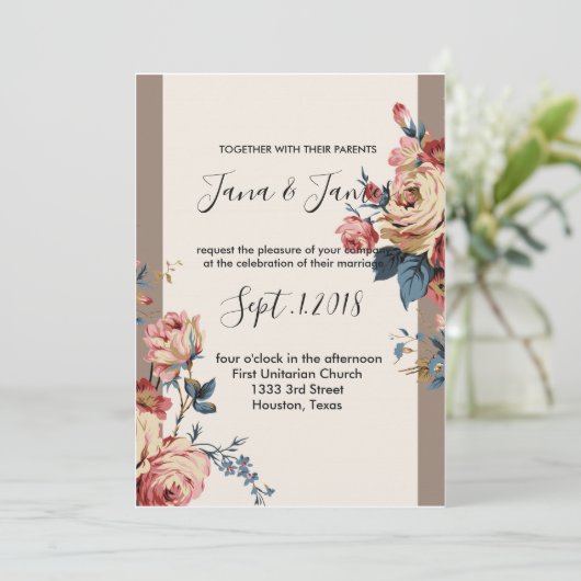 geliefde bruiloft kaart (Staand voorkant)