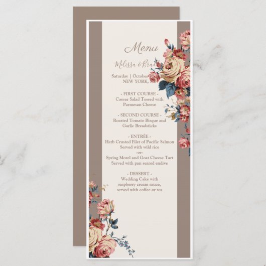 Geliefde bruiloft menu (Voorkant / Achterkant)