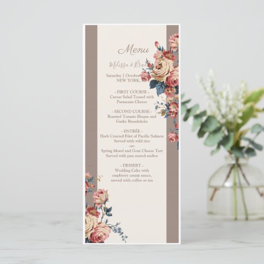 Geliefde bruiloft menu (Staand voorkant)