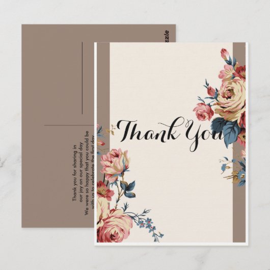 geliefde Dank je Briefkaart (Voorkant / Achterkant)