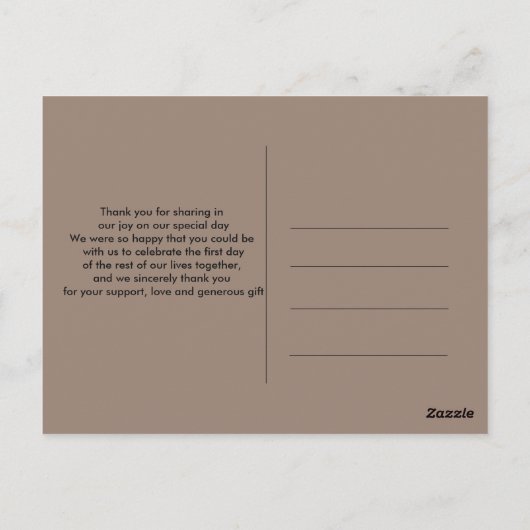 geliefde Dank je Briefkaart (Achterkant)