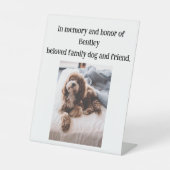Geliefde Familie Hond Bruiloft Gedenkplaat Teken Reclamebord Met Voetstuk (Voorkant)