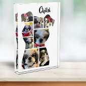 Geliefde, Familie Hond Keepsake Foto Collage Block