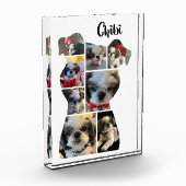 Geliefde, Familie Hond Keepsake Foto Collage Block (Links)