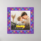 Geliefde Familie Portret Gift - Vader Dochter Zoon Canvas Afdruk (Voorkant)