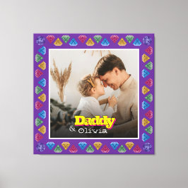 Geliefde Familie Portret Gift - Vader Dochter Zoon Canvas Afdruk