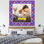 Geliefde Familie Portret Gift - Vader Dochter Zoon Canvas Afdruk (Insitu (Slaapkamer))