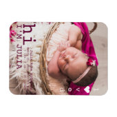 Geliefde foto geboorte aankondiging minimalistisch magneet (Horizontaal)