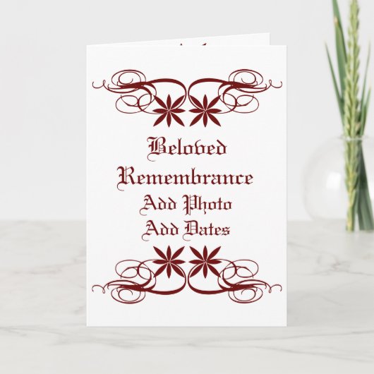 "Geliefde Herdenking" Begrafenisprogramma Programma (Voorkant)