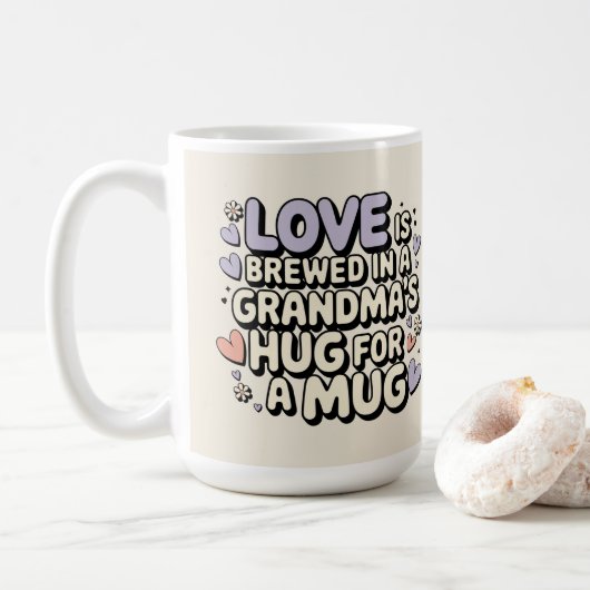 Geliefde herinneringen troosten grootmoeder koffiemok (Met donut)