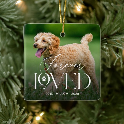 Geliefde Hond Gedenk Foto Ornament (Boom)