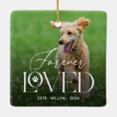 Geliefde Hond Gedenk Foto Ornament (Achterkant)