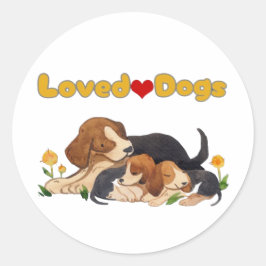Geliefde honden ronde sticker