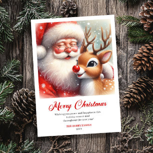 Geliefde Kerstman En Rudolph Klassieke Kerstkaart